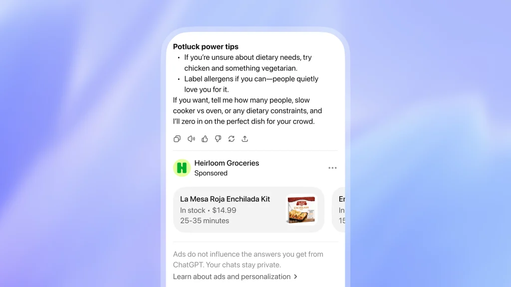 ChatGPT Ads for Enchiladas