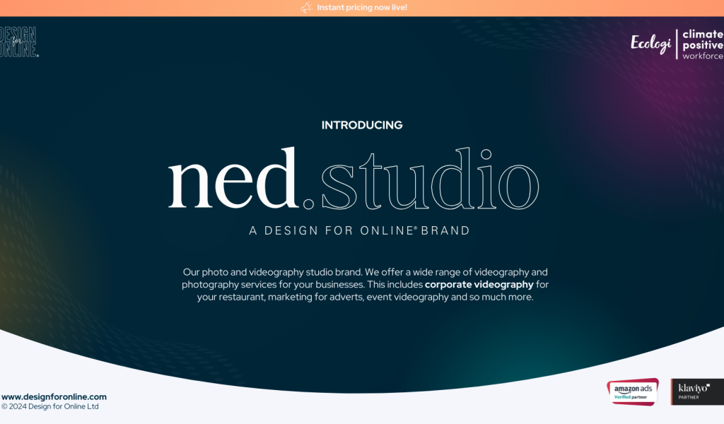 Ned Studio, videography and photography studio in Suffolk operating globally